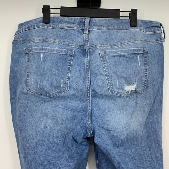Torrid Jeans Boyfriend Straight Stretch Blue Distressed - Picture 10 of 13